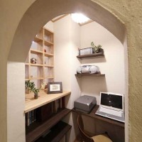 书房书架写字台