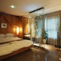 现代卧室实景图