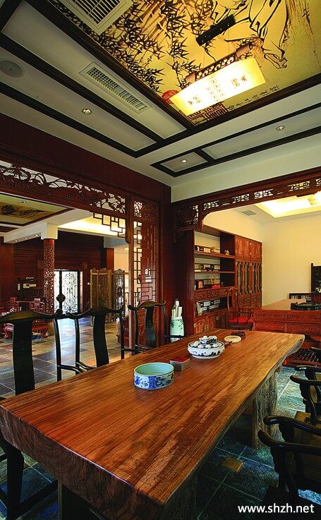 古典中式餐厅吊顶
