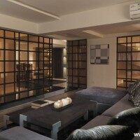 现代中式冷色客厅