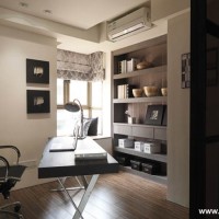 现代冷色书房写字台