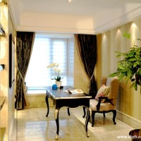 欧式大户型书房写字台