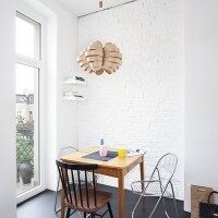 现代简约冷色餐厅餐桌灯具小户型效果图