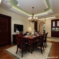 现代简约餐厅家具餐桌效果图