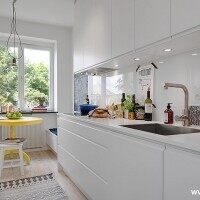 现代简约厨房休闲娱乐室橱柜家具实景图