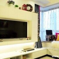 现代客厅阳台/飘窗电视柜实景图