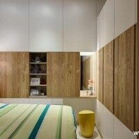 现代卧室壁橱床小户型实景图
