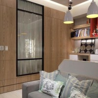 现代客厅沙发书架/书柜小户型实景图