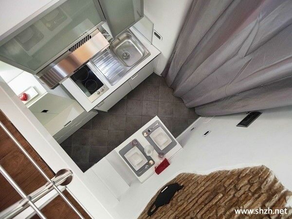 现代卧室厨房餐厅橱柜小户型实景图
