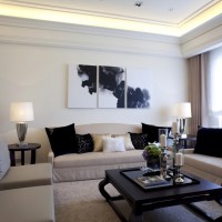 现代简约欧式客厅沙发茶几实景图