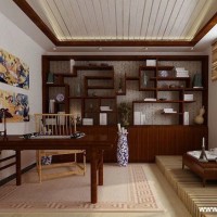 中式日式混搭简约书房