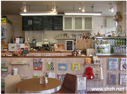 地中海简约清新咖啡厅实景图