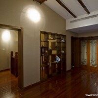 中式古典过道博古架酒柜效果图
