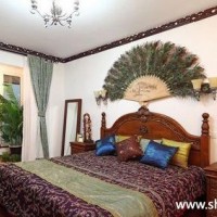 东南亚卧室床跃层复式