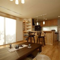 日式简约自然客厅吧台效果图