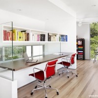 韩式简约清新客厅书房效果图