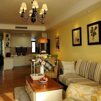 韩式田园暖色客厅沙发效果图