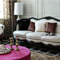 欧式轻古典中性色客厅沙发效果图