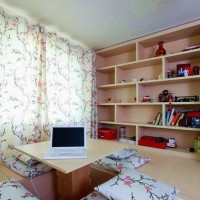 现代简约榻榻米书房效果图