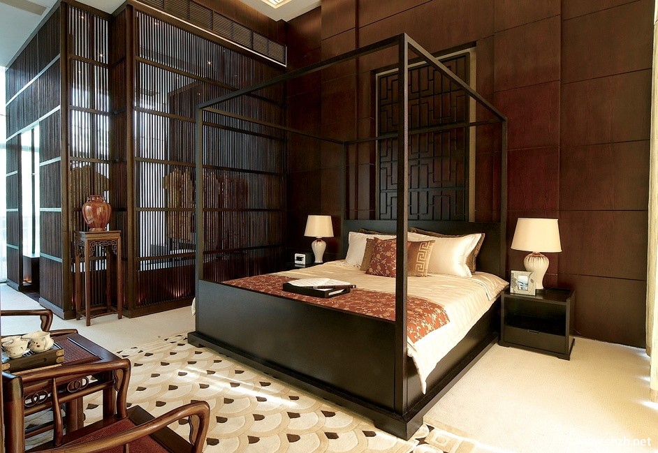 中式古典卧室效果图