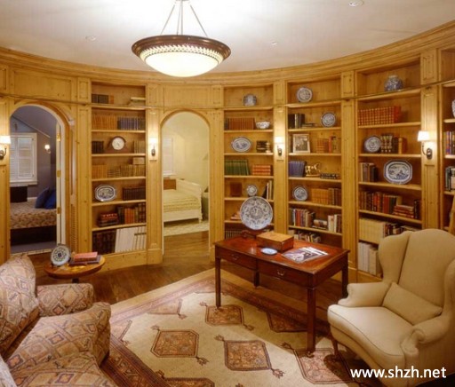美式书房效果图