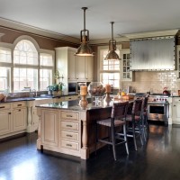 欧式古典豪华厨房吧台效果图