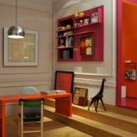 地中海田园暖色新婚房写字台效果图