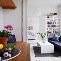 清新客厅卧室小户型实景图