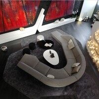 现代简约中性色跃层复式客厅效果图