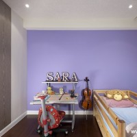 古典儿童房背景墙别墅