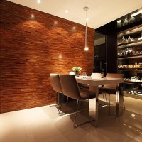 简约餐厅餐桌背景墙酒柜