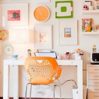 现代书房写字台实景图