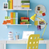 现代书房写字台实景图