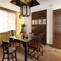 古典中式餐厅餐桌装饰画实景图