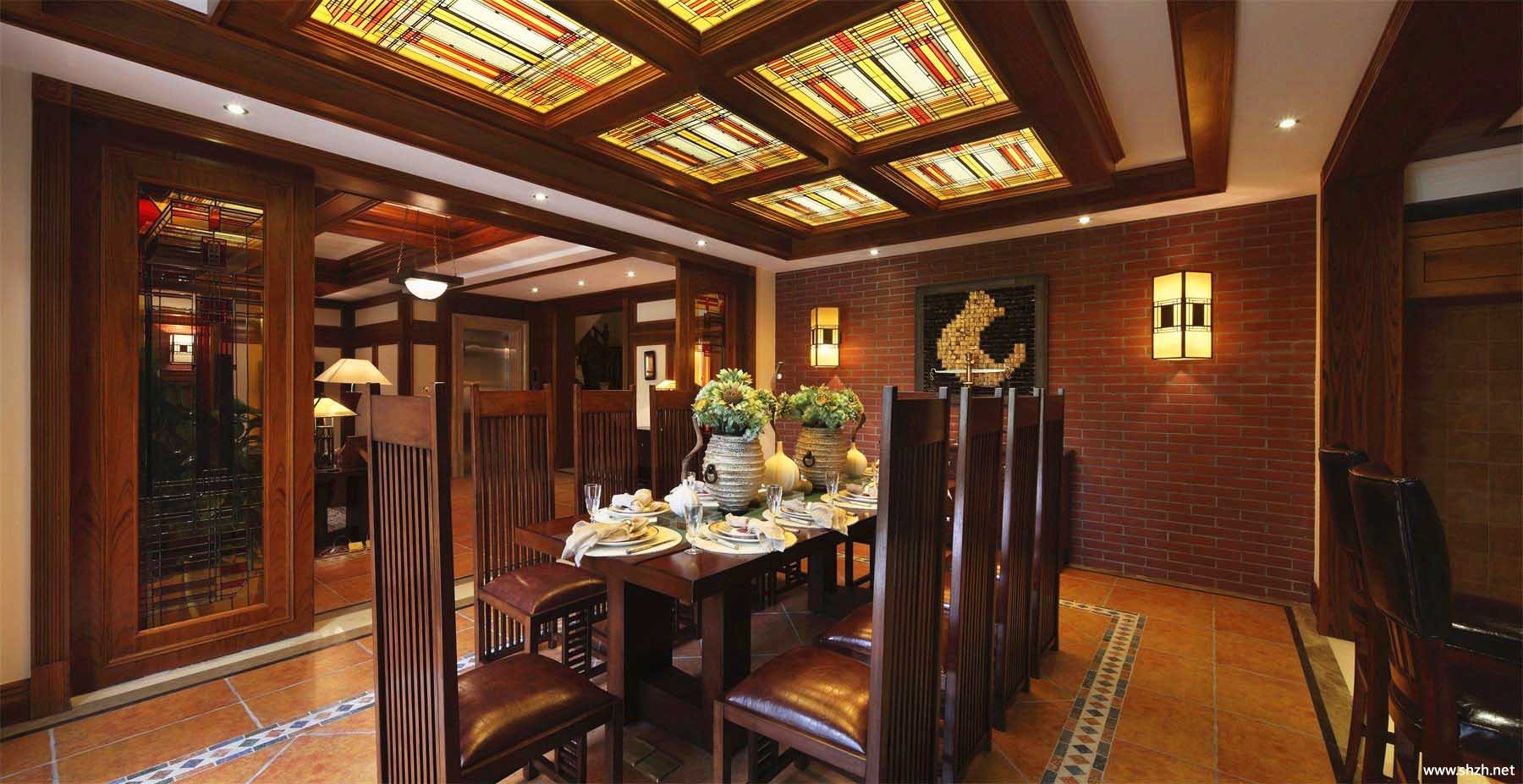 东南亚餐厅餐桌效果图-上海装潢网
