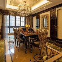 欧式餐厅餐桌效果图