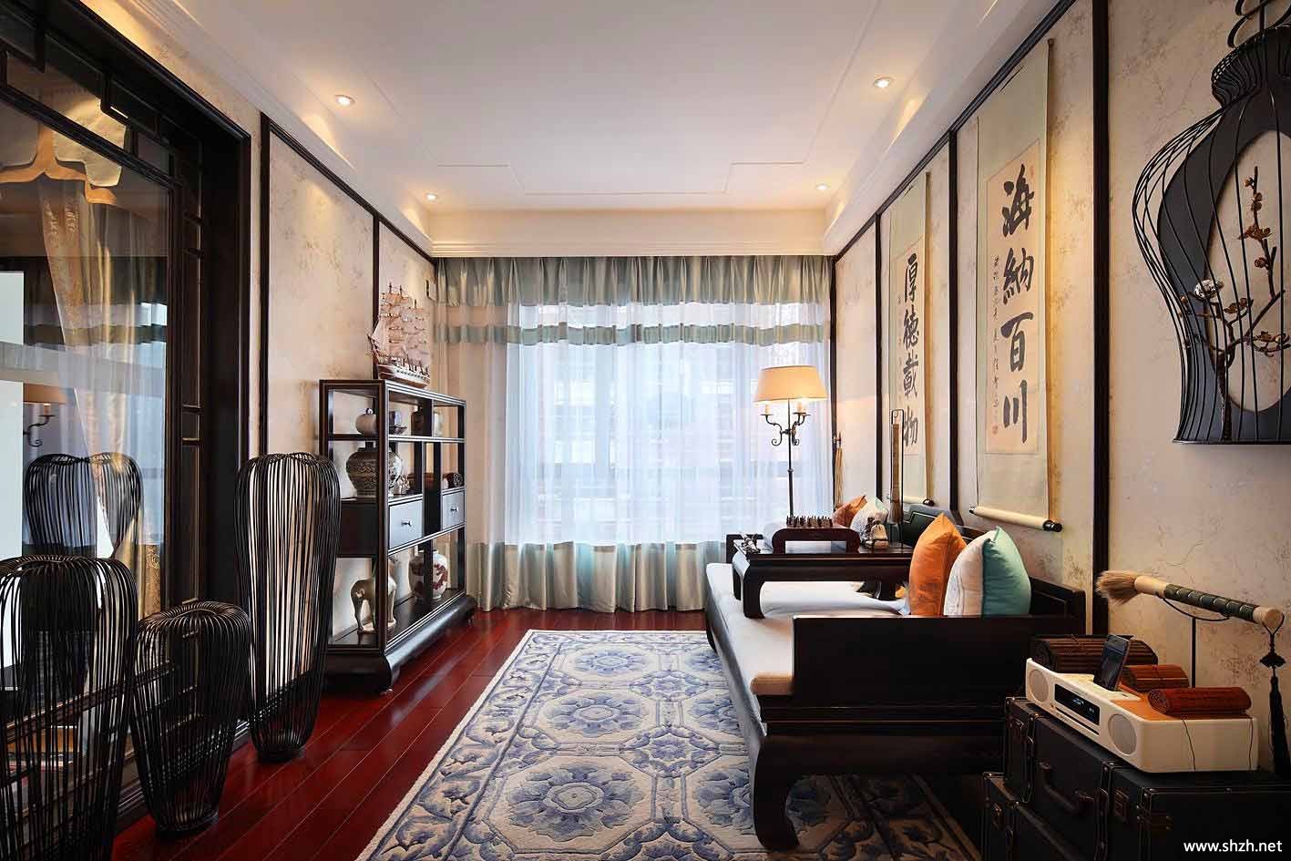 中式客厅软装搭配什么样的窗帘好看呢？丨誉巢别墅装饰
