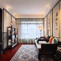 中式榻榻米背景墙效果图