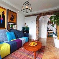 混搭小户型客厅沙发茶几