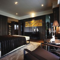 现代大户型卧室床沙发