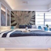 现代中户型卧室床