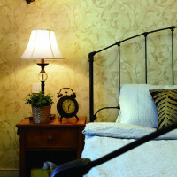 田园中户型卧室床灯具