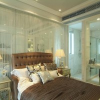 田园中户型卧室床灯具