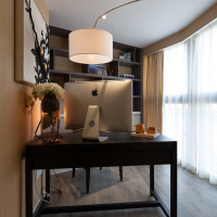 力设计灰色空间书房装修设计欣赏