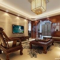 客厅背景墙电视柜大户型实景图