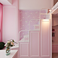 粉嫩甜蜜kitty客厅装修实景