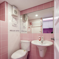 粉嫩甜蜜kitty卫浴间装修实景
