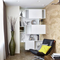 现代简约书房墙实景图