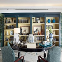 地中海混搭别墅书房装饰