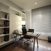 简约中户型书房书架设计